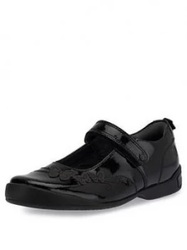 image of Start-rite Girls Pump School Shoes - Black Patent, Size 9.5 Younger