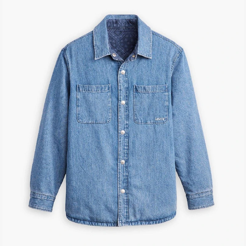 Image of Levis Mens Bryant Green Long-Sleeve Denim Shirt Greenpoint male M