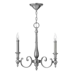 Image of 3 Bulb Chandelier Hanging Pendant LIght Antique Nickel LED E14 60W Bulb