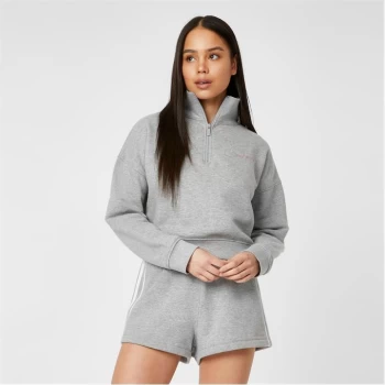 Image of Jack Wills Active Funnel Neck Zip Up Sweatshirt - Grey Marl