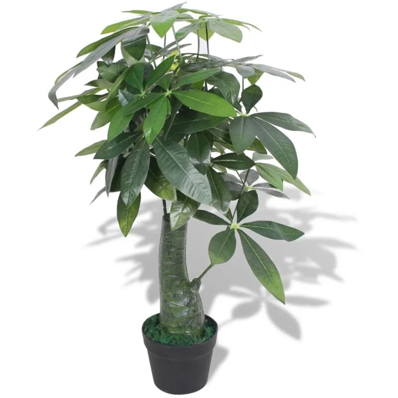 Image of vidaXL Artificial Fortune Tree Plant with Pot 85cm Green Realistic Fake Home