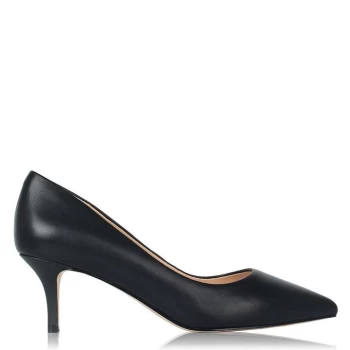 image of Linea Kitten Heel Shoes - Black Leather