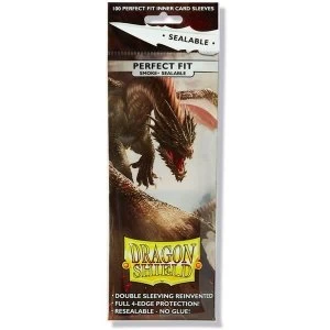 Image of Dragon Shield Smoke Perfect Fit Sealable Card Sleeves - 100 Sleeves