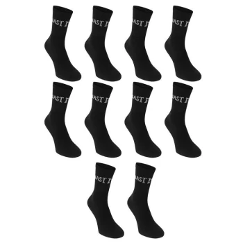 image of Everlast 10 Pack Crew Socks Mens - Black