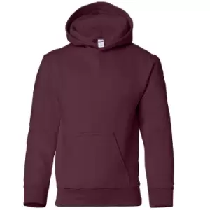 Image of Gildan Heavy Blend Childrens Unisex Hooded Sweatshirt Top / Hoodie (L) (Maroon)