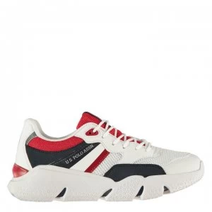 image of US Polo Assn Ermes Chunky Trainers - White WHI-DKBL