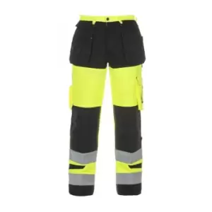 image of Hertford High Visibility Trouser Two Tone Saturn Yellow/Black - Size 42R