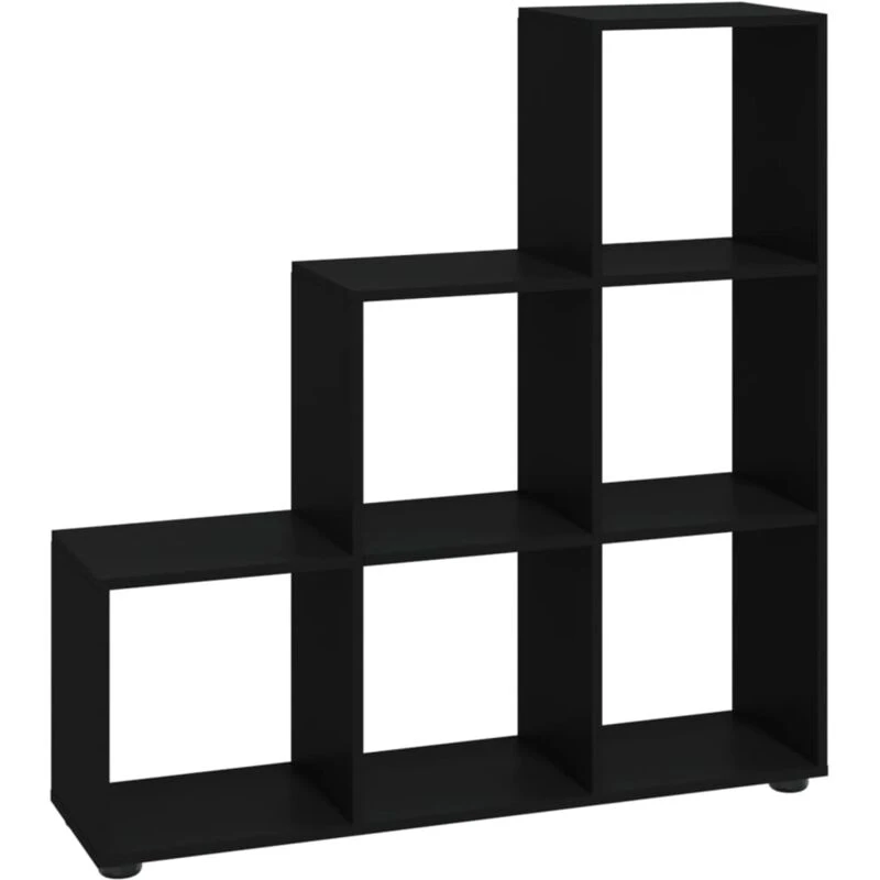 Image of vidaXL Staircase Bookcase Black 107cm Engineered Wood, Black 342603