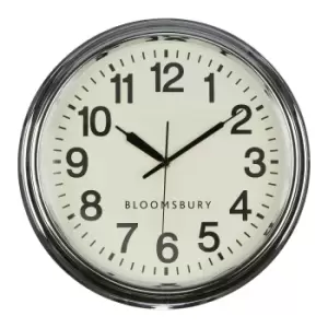 Image of 36cm Chrome Finish Retro Wall Clock