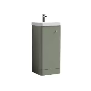 image of Nuie Core 400 Floor Standing 1-door Unit & Basin - Satin Green