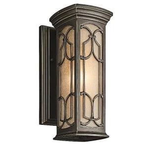 1 Light Outdoor Small Wall Lantern Light Olde Bronze IP44, E27