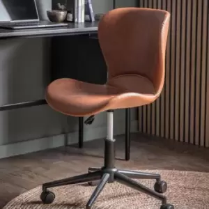 image of Gallery Interiors Mendel Desk Chair in Brown