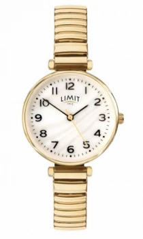 image of Limit Womens Gold Plated Bracelet Mother Of Pearl Dial Watch