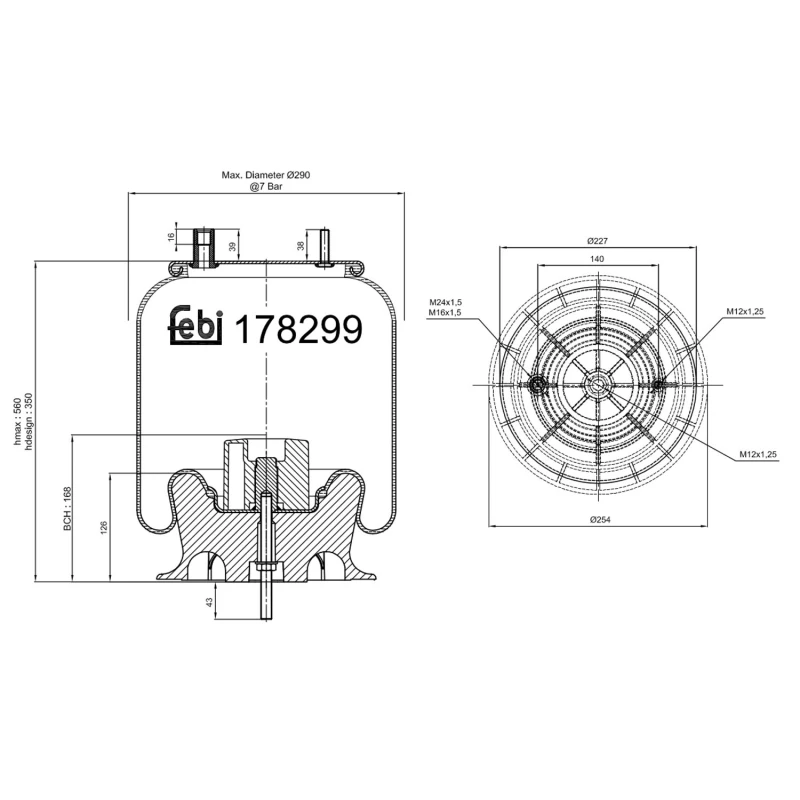 Image of FEBI BILSTEIN 178299 Boot, air suspension Rear Axle Boot,air suspension (324)