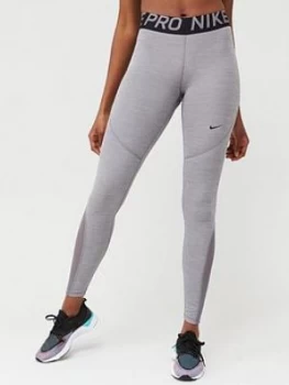 Image of Nike Training Pro Leggings - Grey, Size XL, Women