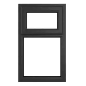 Image of Crystal uPVC Window A Rated Top Hung Opener over Fixed Light 1190mm x 965mm Clear Glazing - Grey