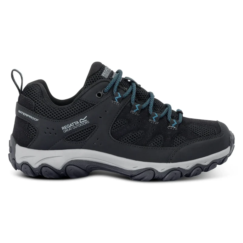 Image of Regatta Womens Edgepoint Breathable Waterproof Low Walking Shoes in Black Size: 3 Black Female 3