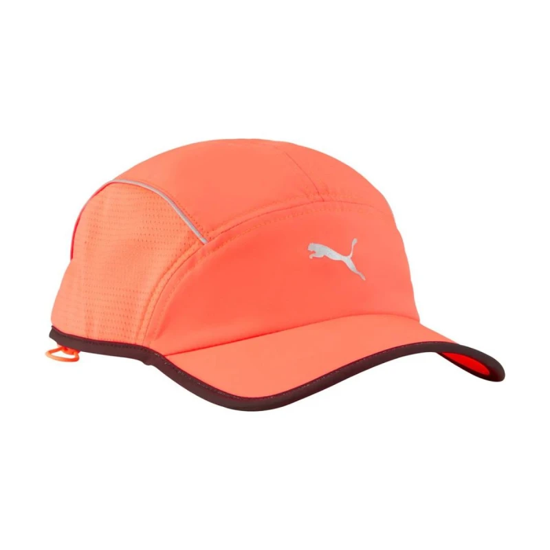 Image of Puma Runner Short Visor 5 Panel Orange Cap