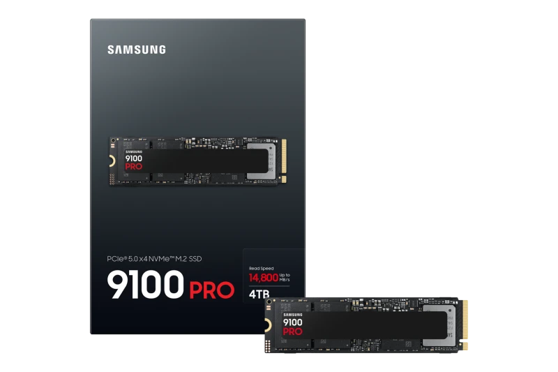 Image of Samsung 9100 PRO 4TB PCIe 5.0 NVMe SSD M.2 2280 - MZ-VAP4T0BW - Read 14800MB/s, Write 13400MB/s