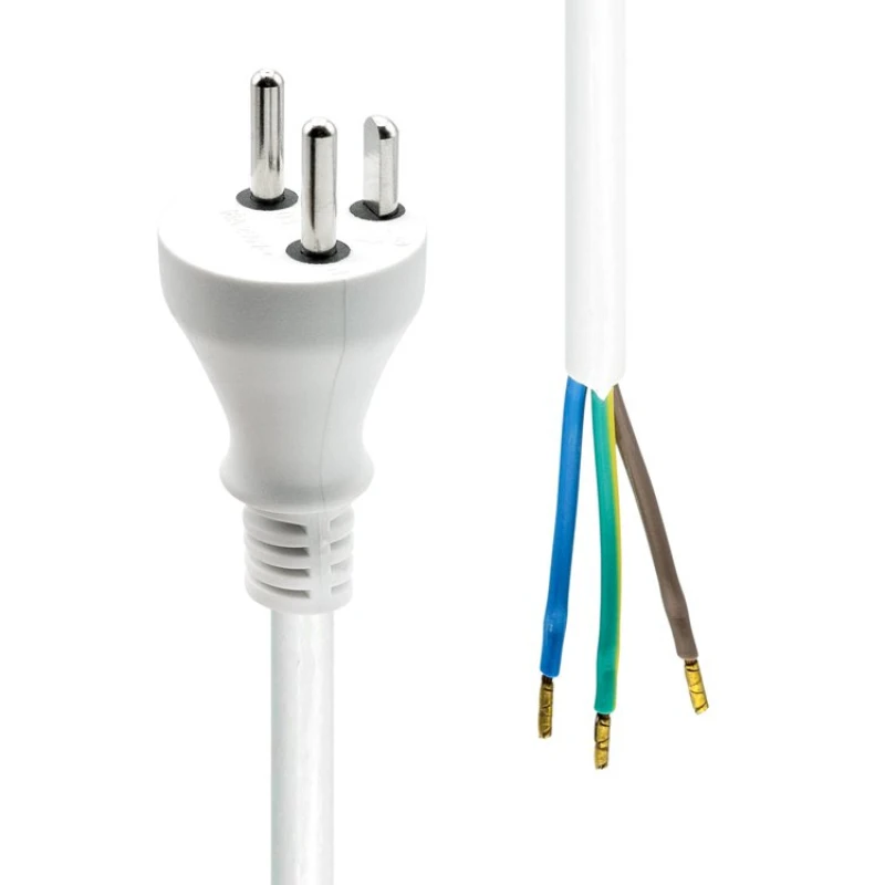 Image of ProXtend Type K (Denmark) to Open End Montage Power Cord White 1m