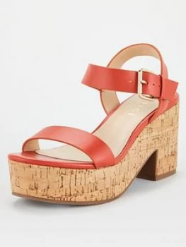 Image of Office Mimi Cork Barely There Sandal - Coral