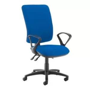 Image of Dams MTO Senza Extra High Back Operator Chair with Fixed Arms - Blizzard Grey