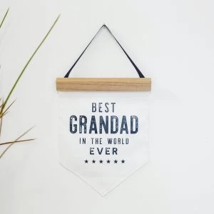 image of Best Grandad In The World Ever Hanging Canvas Flag