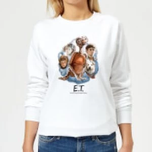 Image of ET Painted Portrait Womens Sweatshirt - White