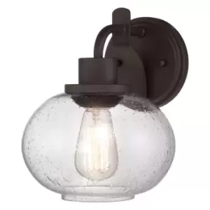 Image of Wall Light Sconce Clear Shade Traditional Filament Old Bronze LED E27 60W Bulb