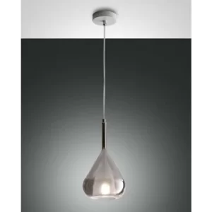 Image of Fabas Luce Lila Dome Pendant Ceiling Lights Transparent Grey Glass, E27