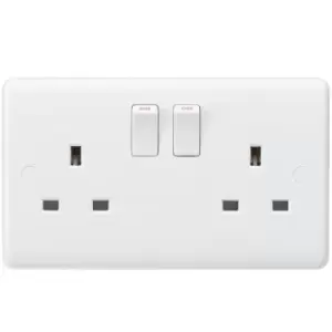 Image of MLA Knightsbridge Curved Edge 13A 2 Gang DP Socket - CU9000