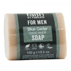 image of Faith In Nature Blue Cedar Hand Made Soap For Men - 100g