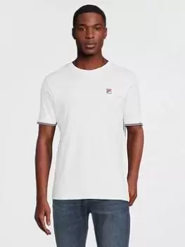 image of Fila Caleb Essential Tip Cuff T-Shirt - White, Size 2XL, Men