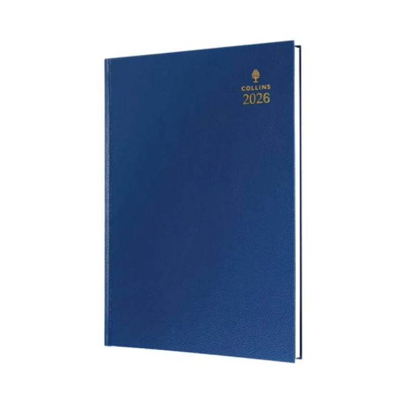Image of Collins Desk Diary Day Per Page A4 Blue 2026 44-60.26