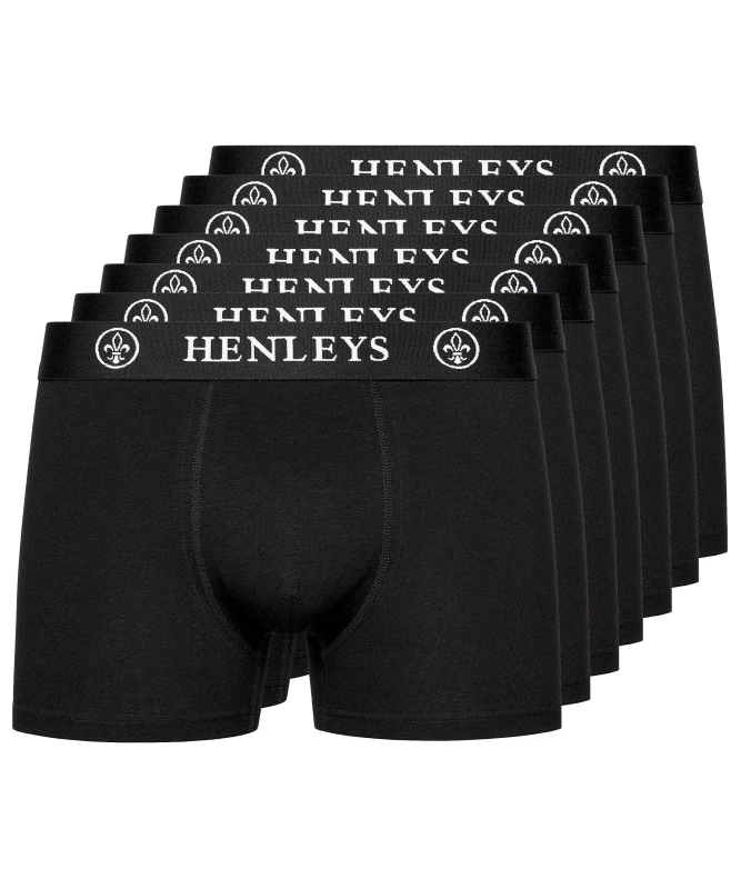 Image of Henleys McBlacken Boxers 7pk Black