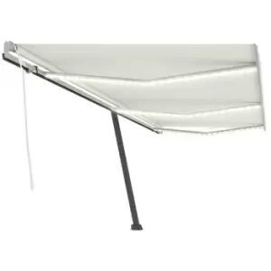 image of Vidaxl - Manual Retractable Awning with LED 600x300cm Cream Cream