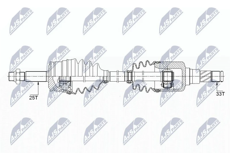 Image of NTY NPW-ME-124 Drive shaft Front Axle Left Drive Shaft (13)
