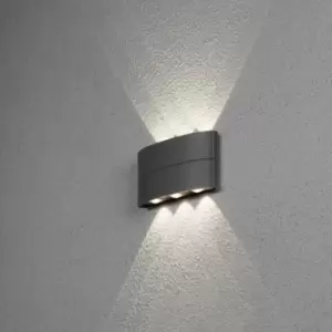 image of Chieri Outdoor Modern Up Down Wall Light 8W Dark Grey, IP54