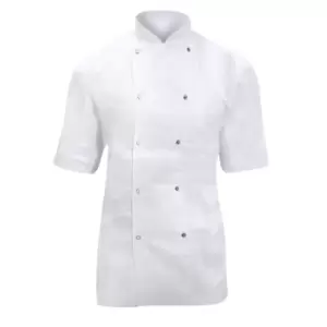 Image of Dennys Ladies/Womens Short Sleeve Chefs Jacket / Chefswear (3XL) (White)
