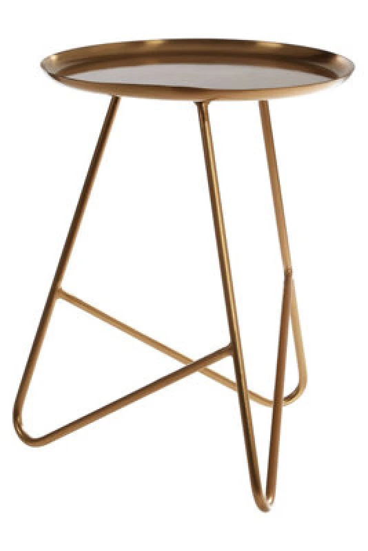 Image of Premier Housewares Sleek Side Table With Hairpin Legs, Stylish Design Corner Table, Versatile And Practical Side Table By Couch Gold unisex
