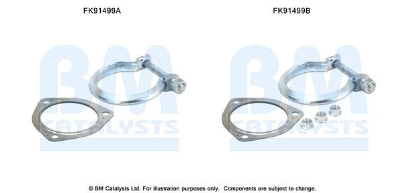 Image of BM CATALYSTS Mounting Kit, catalytic converter BM CATALYSTS FK91499