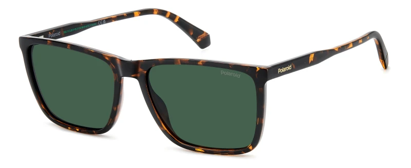Image of Polaroid Polaroid Men Rectangle Havana Green Polarized PLD 4180/S in Brown Brown One Size Male 197737114312