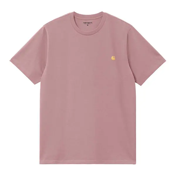 Image of Carhartt Wip Glassy Pink / Gold S/S Chase T-Shirt
