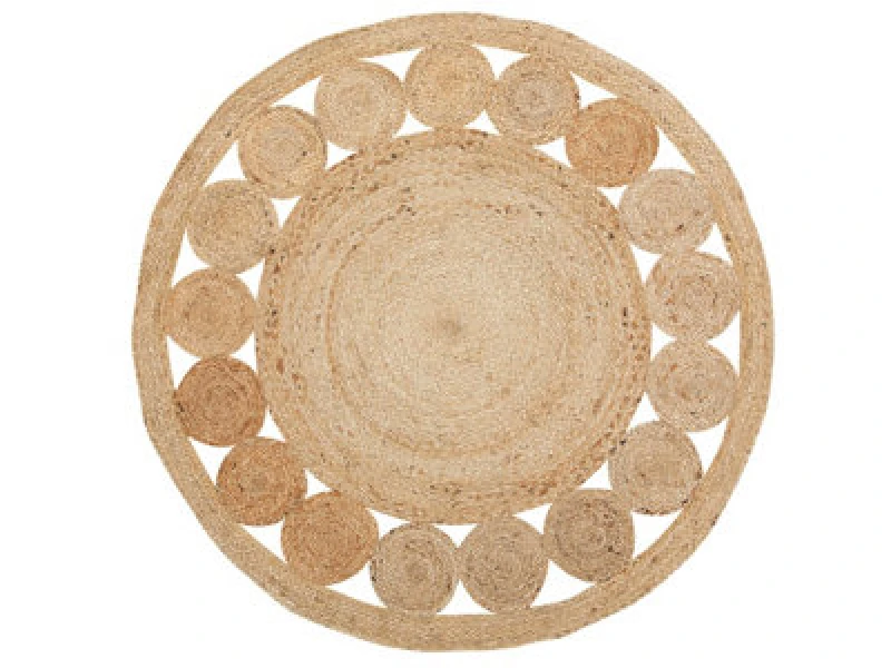 Image of Beliani Rustic Rug Ahlat Beige 120 Cm Jute