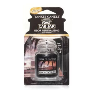 image of Black Coconut (Pack Of 6) Yankee Candle Ultimate Car Jar Air Freshener