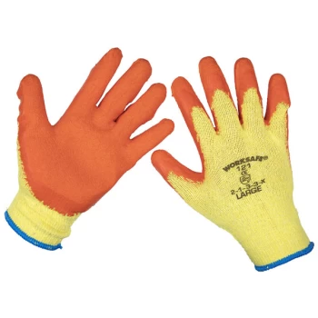 image of Worksafe 9121L/12 Super Grip Knitted Gloves Latex Palm (Large) - P...