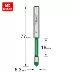Image of Trend CRAFTPRO Giuded Pierce and Trim Router Cutter 6.3mm 18mm 8mm