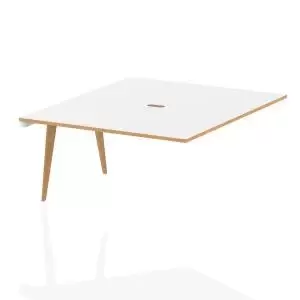 Image of Oslo B2B Ext Kit White Frame Wooden Leg Bench Desk 1600 White With