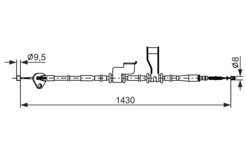 Image of Handbrake cable Bosch 1 987 482 835