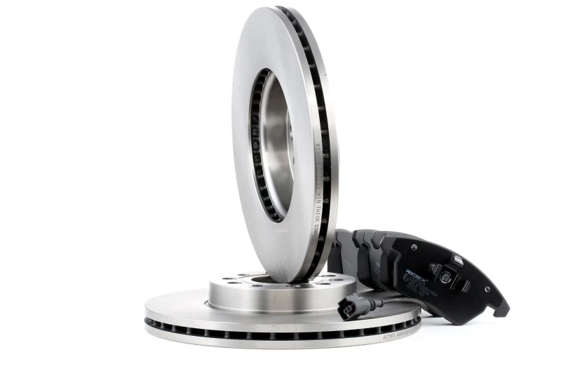 Image of RIDEX 3405B0010 Brake disc and pads set Front Axle, Brake Disc Type: Vented, incl. wear warning contact Brake Set,disc brakes (3405)